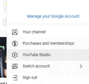 navigate to YouTube studio